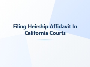 Filing Heirship Affidavit in California Courts